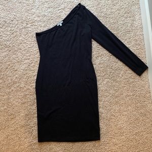 Black one sleeve mini dress